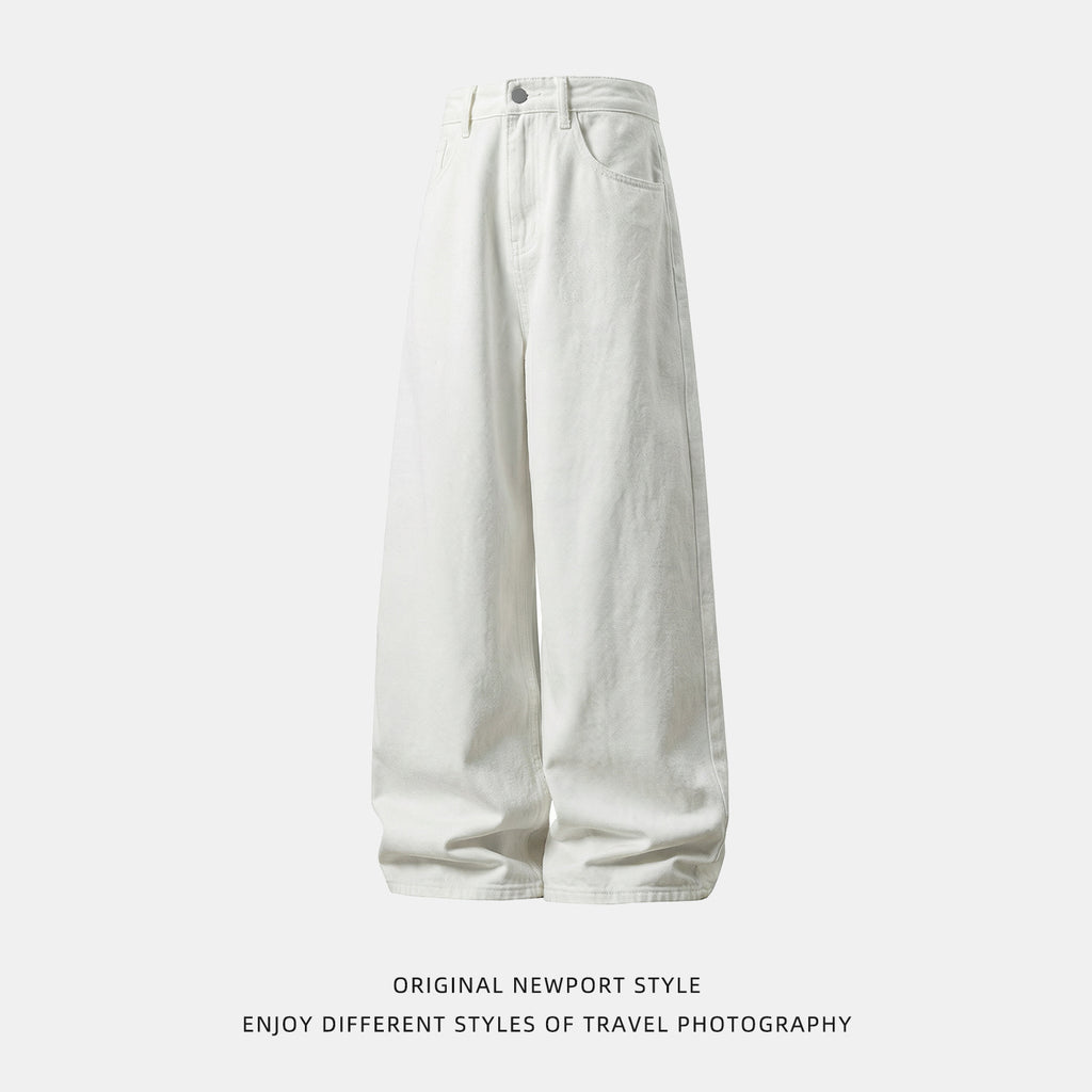 Jeans Rectos con Bloques de Color y Bordado para Hombre – Estilo Urbano Retro Jean Hombre Recto Color Block Bordado – Moda Primavera Street Style