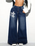 Pantalón Denim Pierna Ancha – Diseño Cruzado
