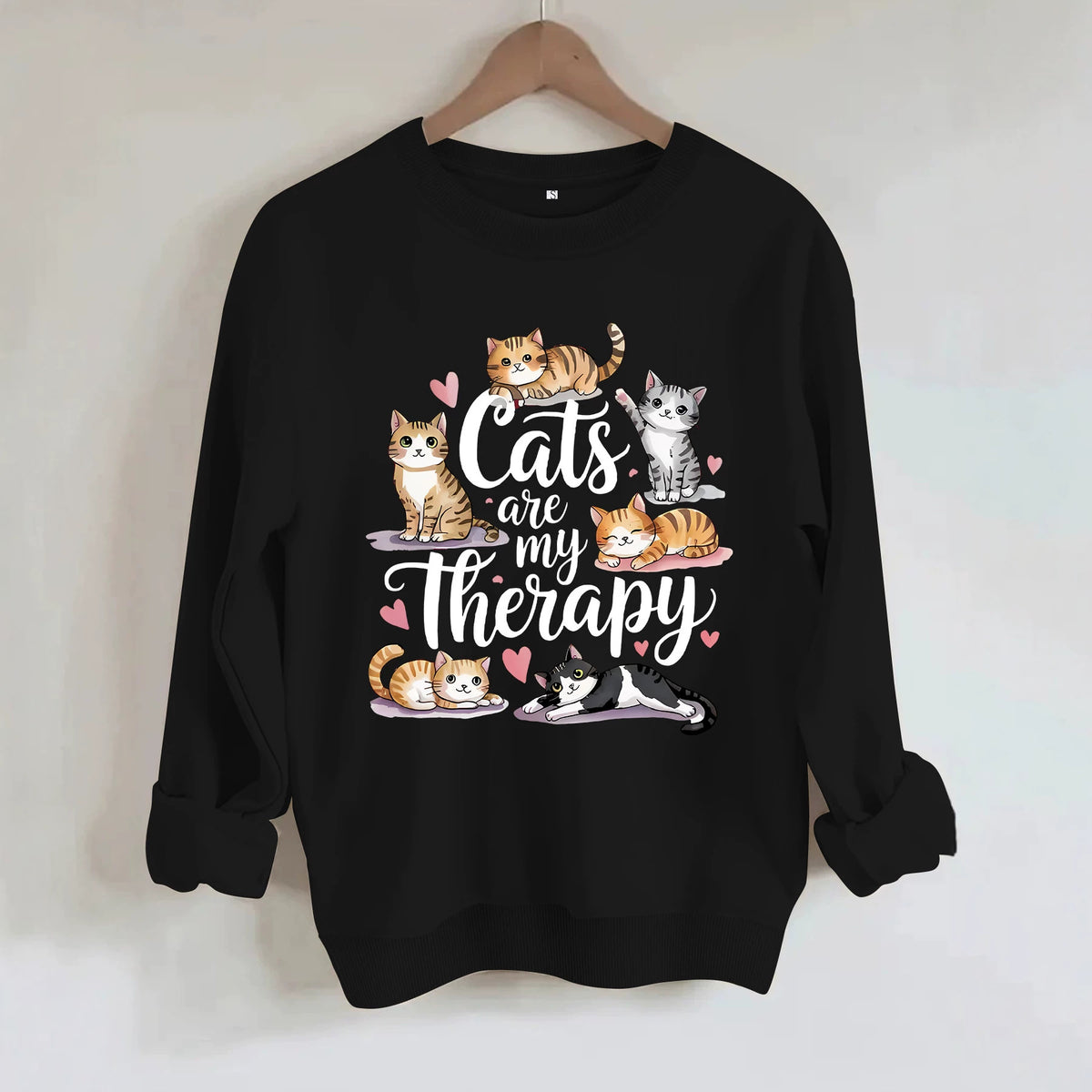 Round neck fleece hoodie
