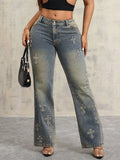 Jeans Pierna Ancha con Cruce Frontal y Bolsillos