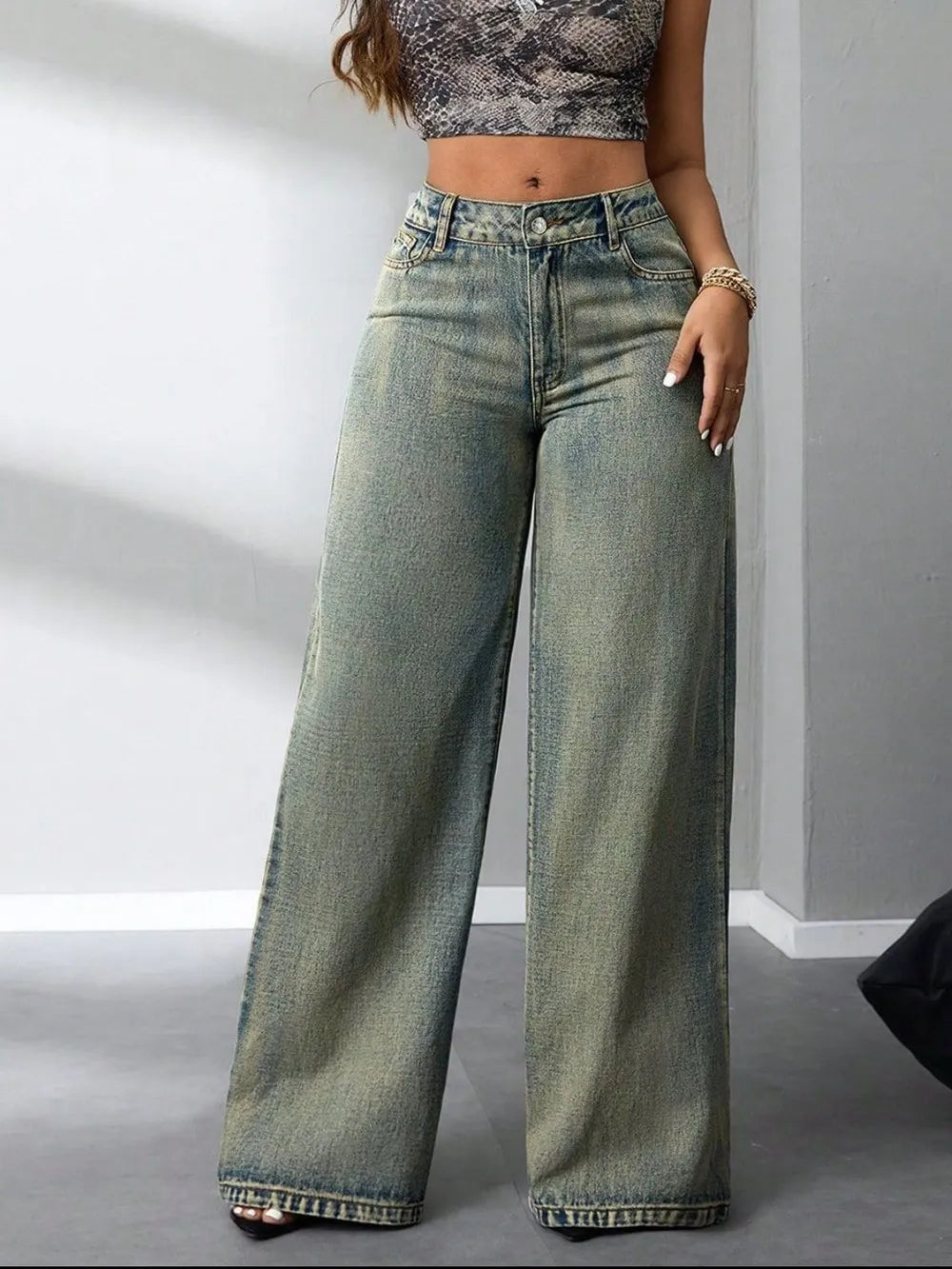 Jeans de Pierna Ancha Tiro Alto para Mujer | Lise&tte
