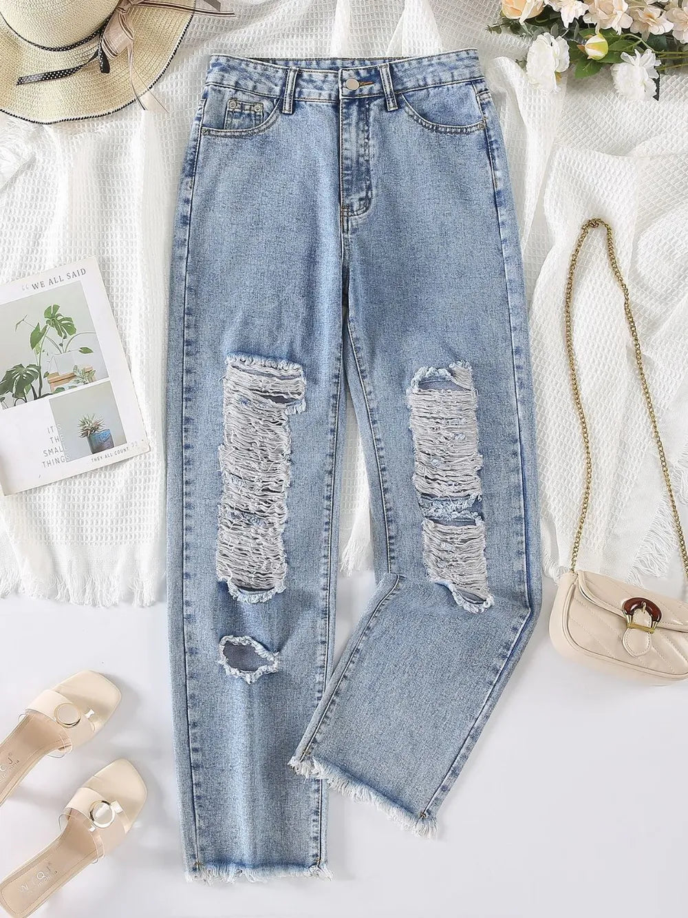 Jean Destroyed Raw Hem – Estilo Urbano