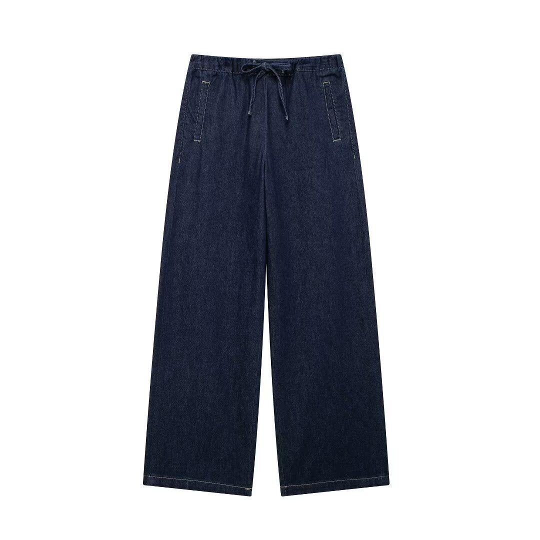 Fashionable temperament French fashion washed blue denim suit