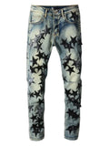 Pantalón Denim Slim Hombre – Lavado con Detalle de Estrellas