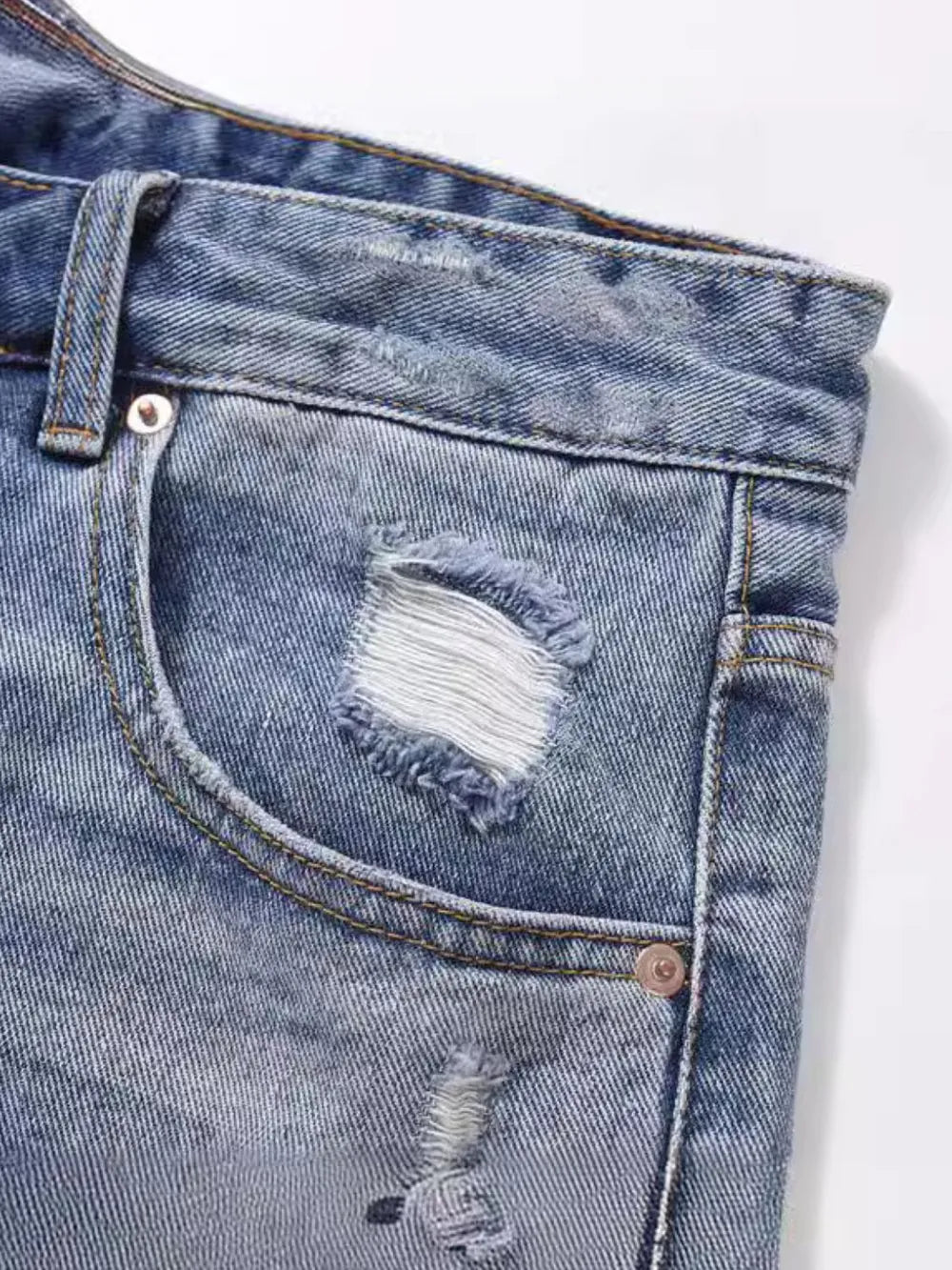 Bermuda Denim Hombre con Roturas – Estilo Urbano
