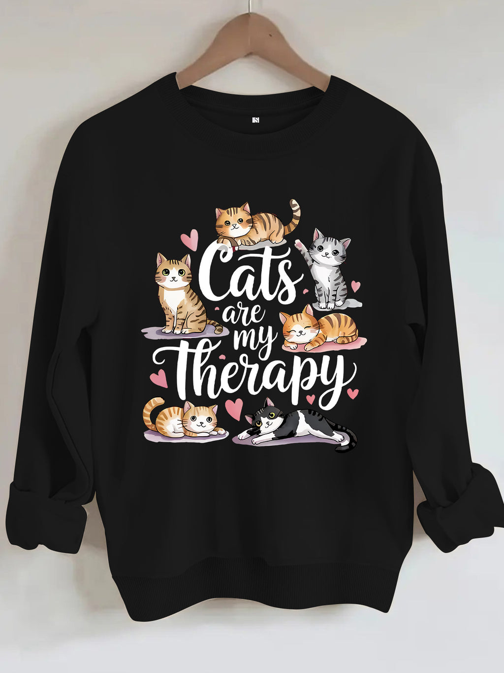 Round neck fleece hoodie