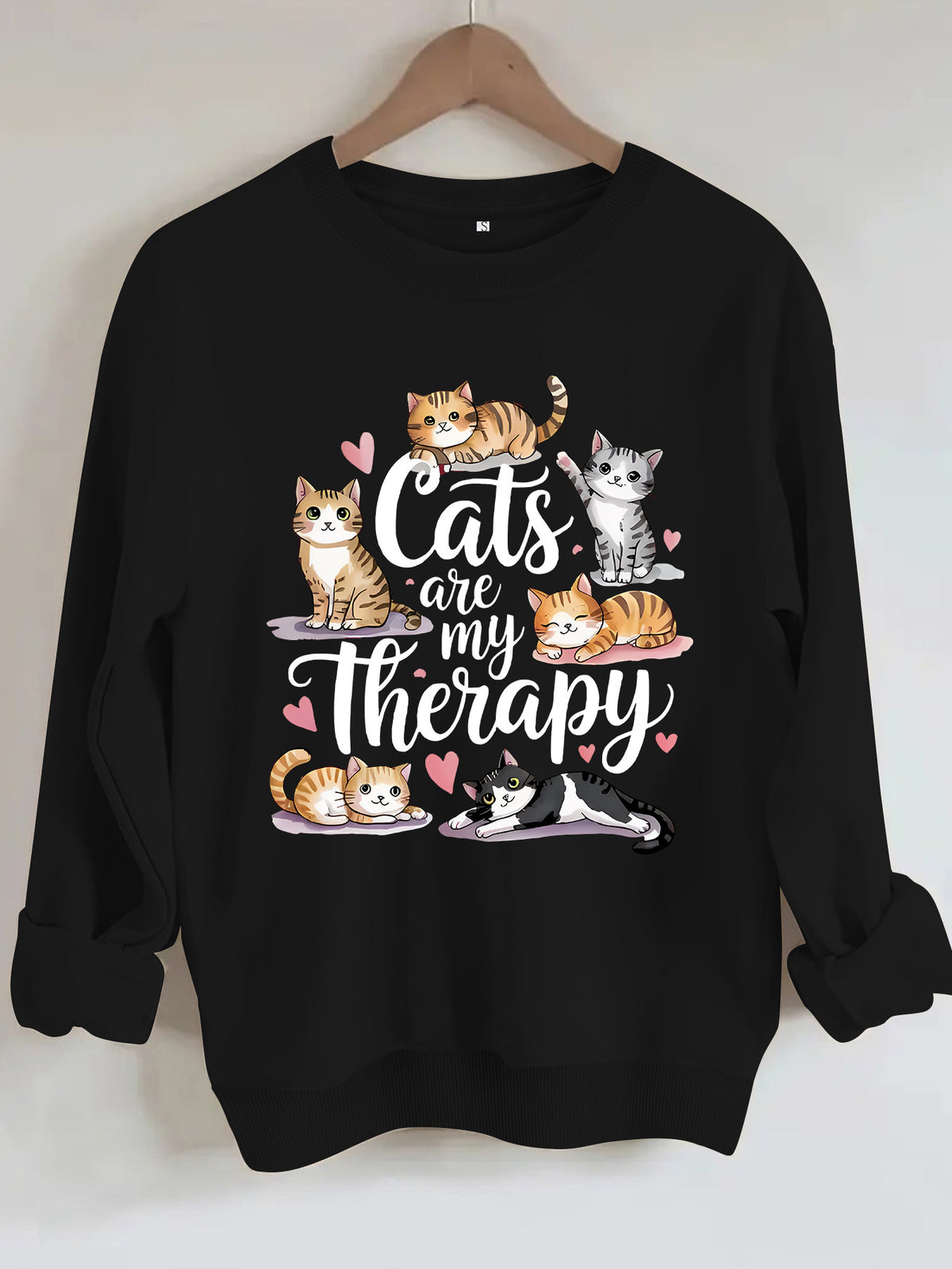 Round neck fleece hoodie