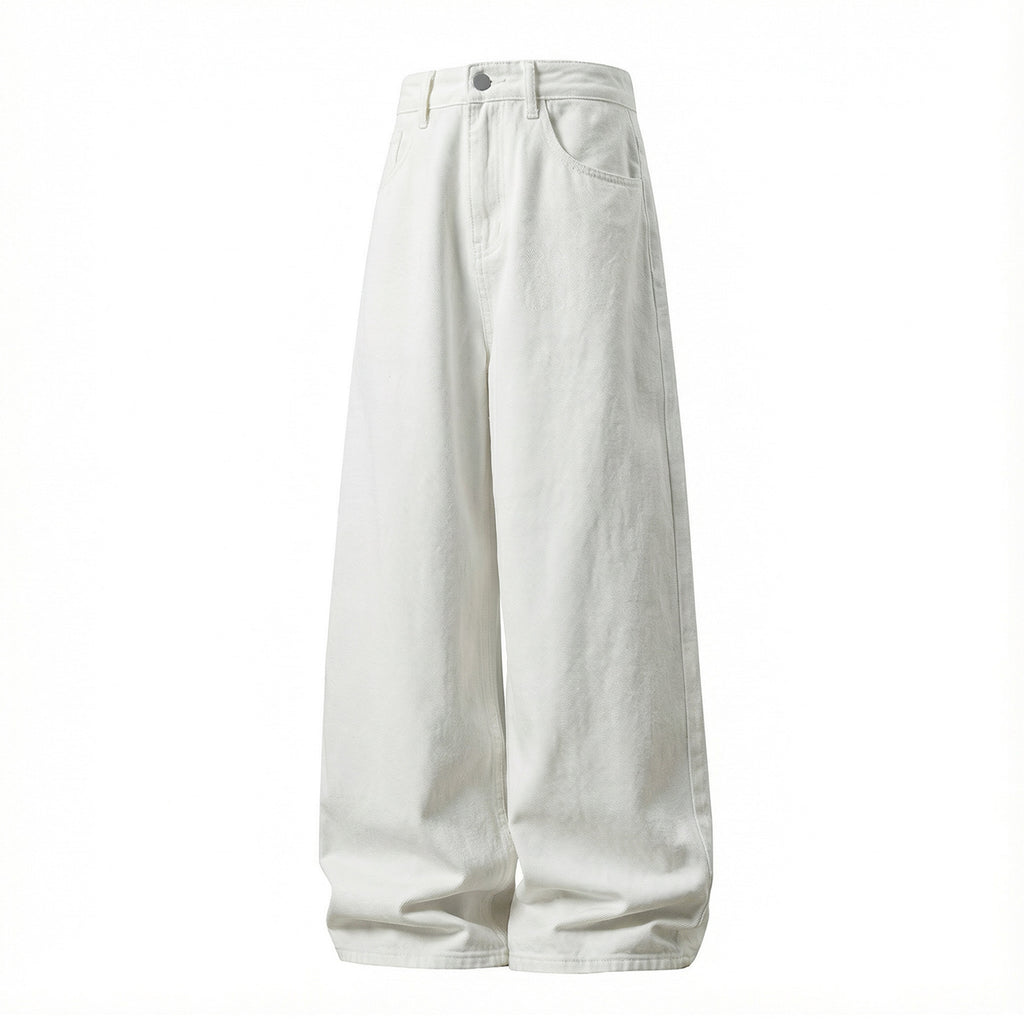 Jeans Rectos con Bloques de Color y Bordado para Hombre – Estilo Urbano Retro Jean Hombre Recto Color Block Bordado – Moda Primavera Street Style