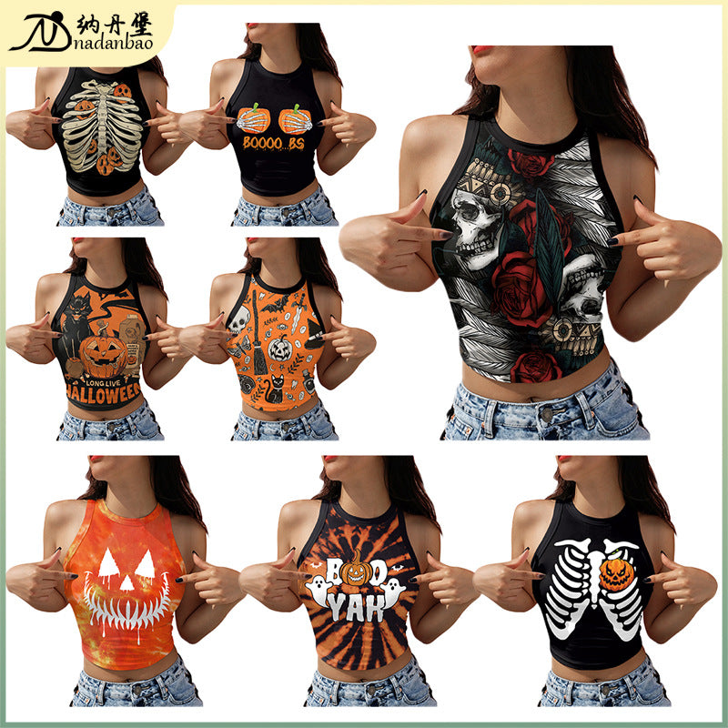Top Corto con Estampado Digital de Calavera – Verano