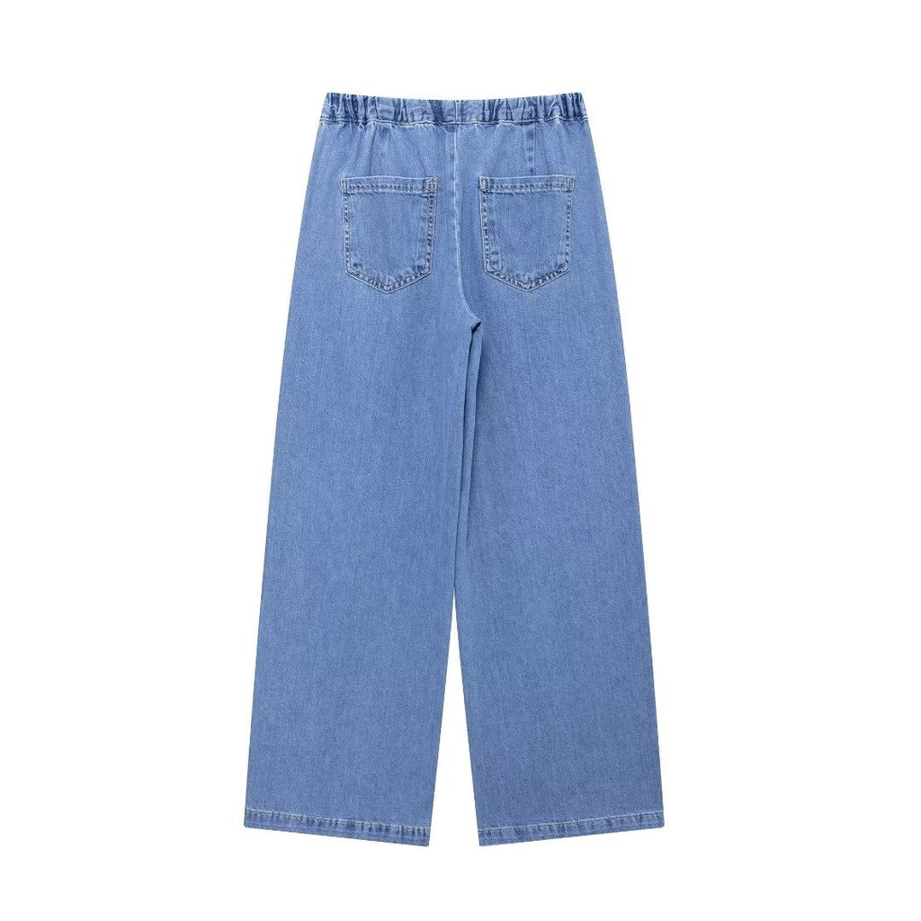 Fashionable temperament French fashion washed blue denim suit