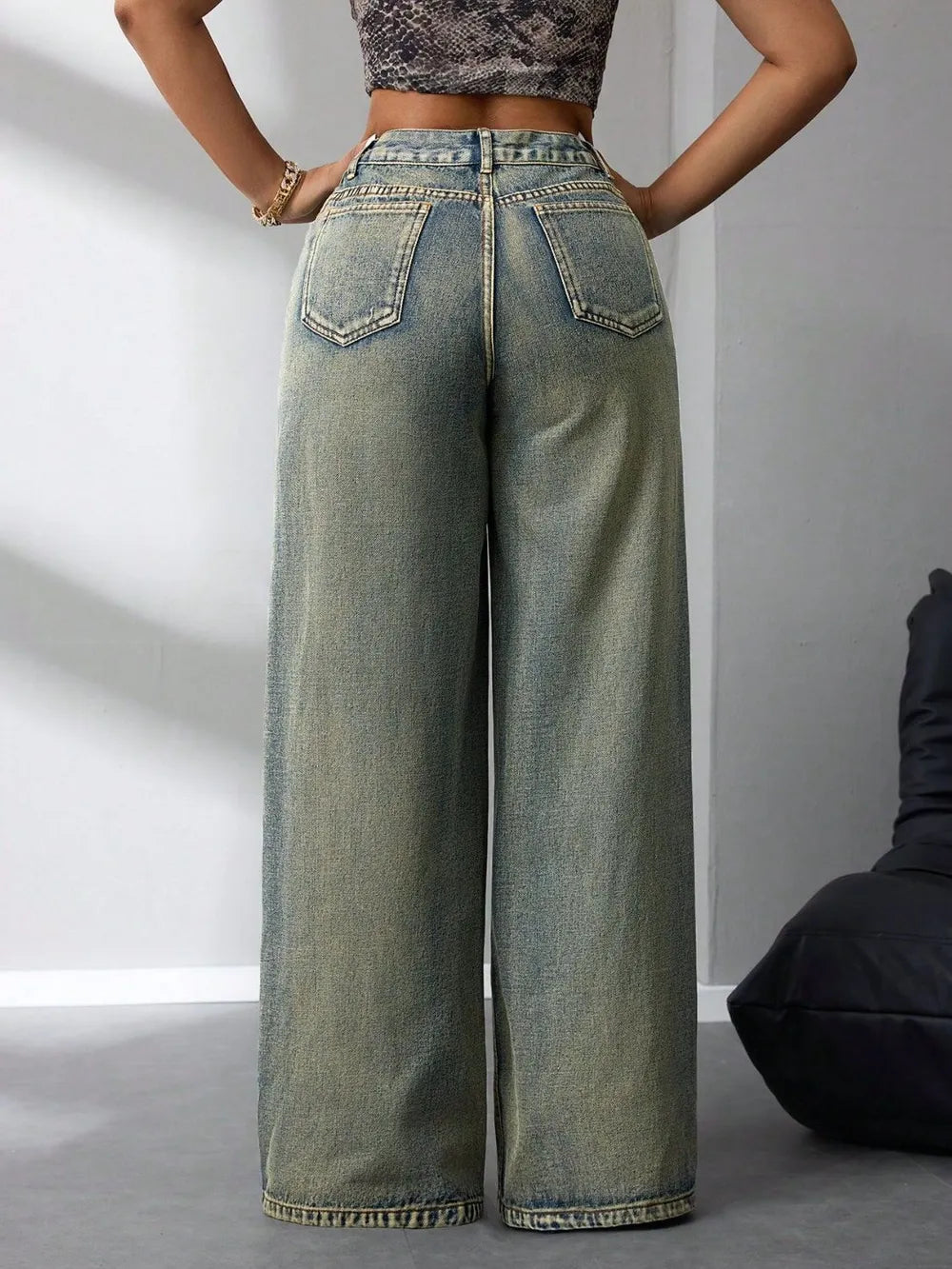 Jeans de Pierna Ancha Tiro Alto para Mujer | Lise&tte