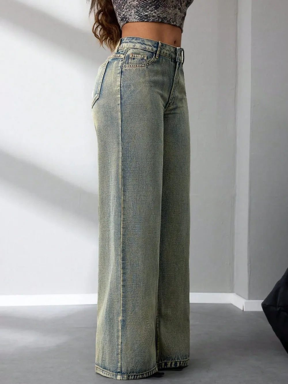 Jeans de Pierna Ancha Tiro Alto para Mujer | Lise&tte