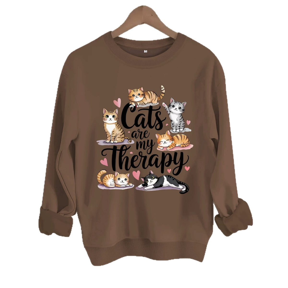 Round neck fleece hoodie