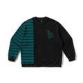 Sudadera con Capucha Oversize – Bloques de Color, Rayas y Bordado de Letras