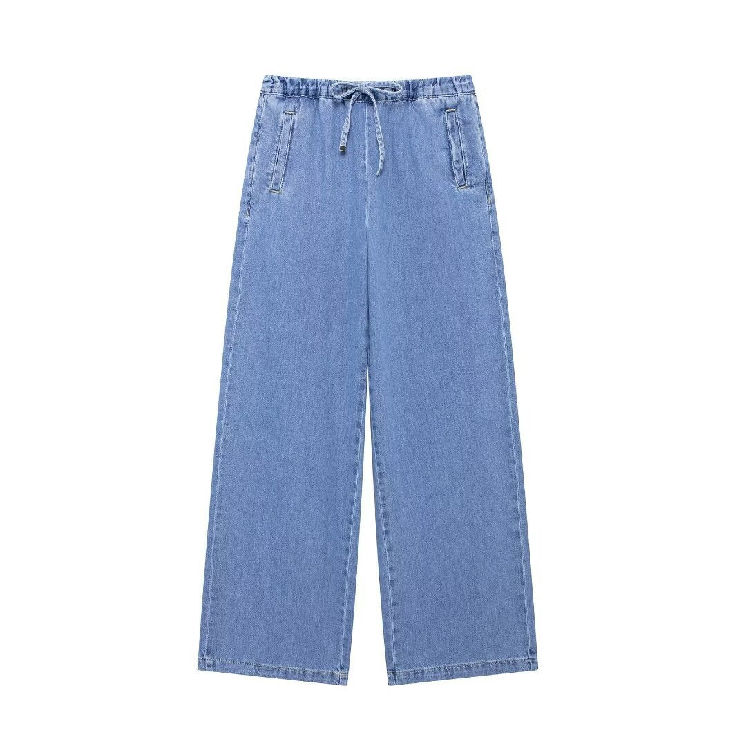 Fashionable temperament French fashion washed blue denim suit