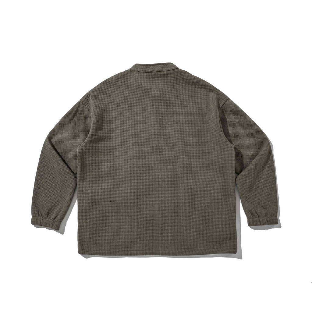 Hoodie Oversize Casual de Punto Waffle con Cuello Henley – Unisex