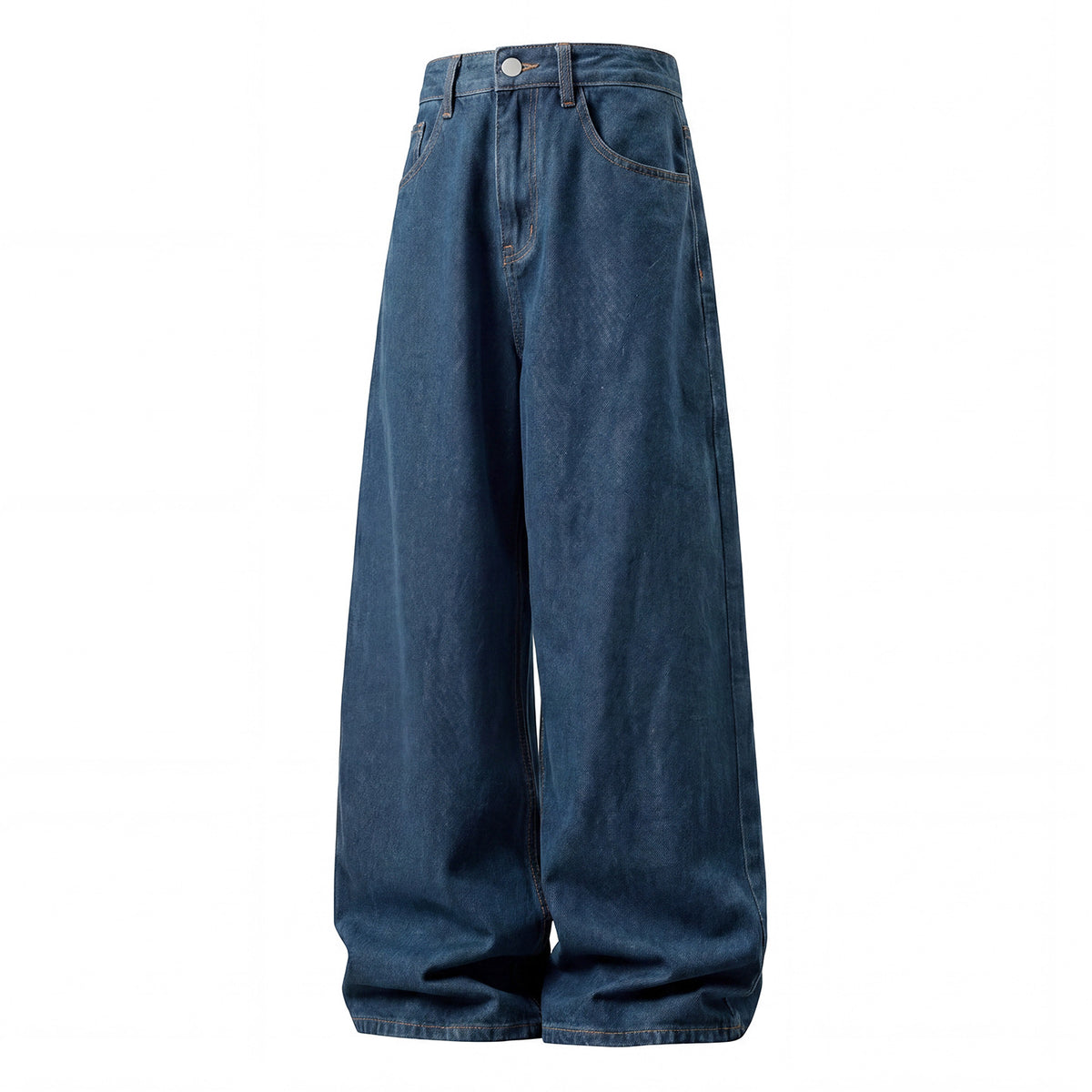 Jeans Rectos con Bloques de Color y Bordado para Hombre – Estilo Urbano Retro Jean Hombre Recto Color Block Bordado – Moda Primavera Street Style