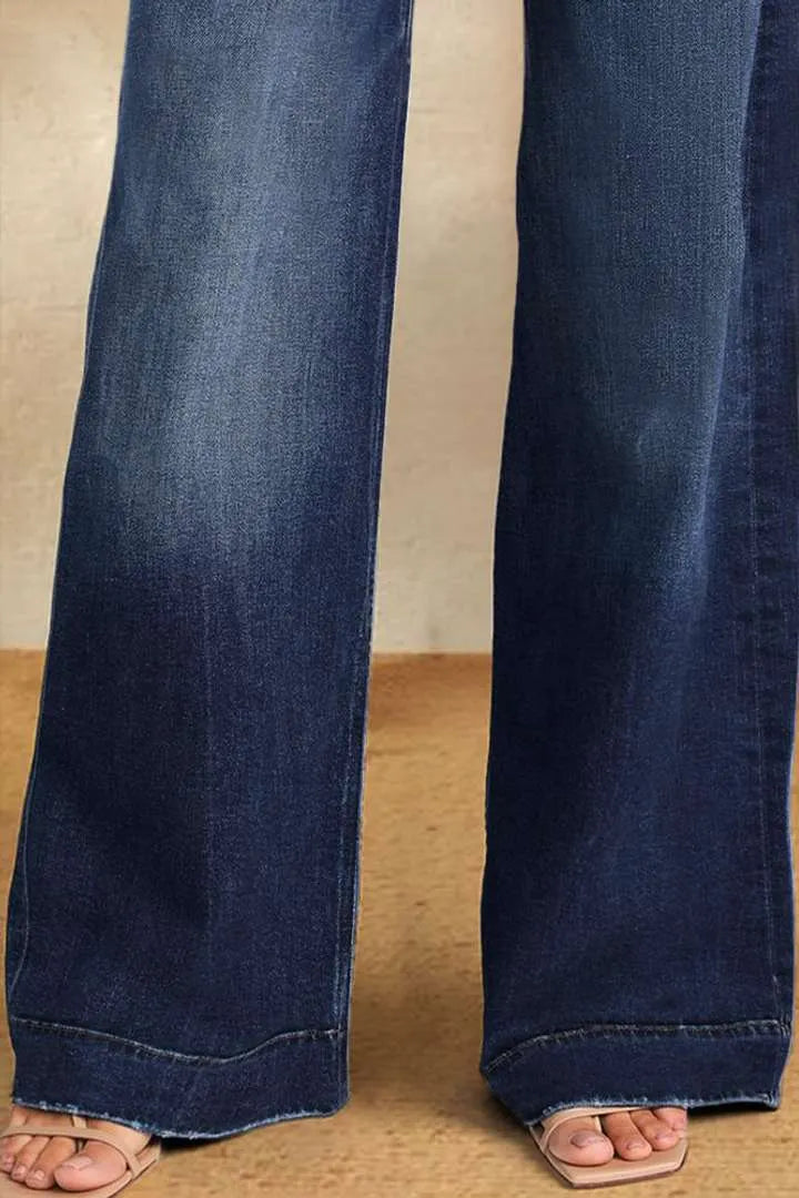 Vaqueros de Pierna Ancha con Cordón de Contraste