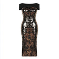 Vestido Lentejuelas Negro y Dorado